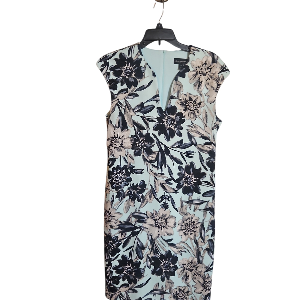Floral Print Dress in Black and Cream
